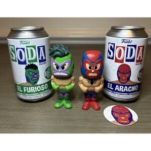 Funko Soda Marvel Luchadores: Hulk El Furioso & Spiderman El Aracno Lot VAULTED